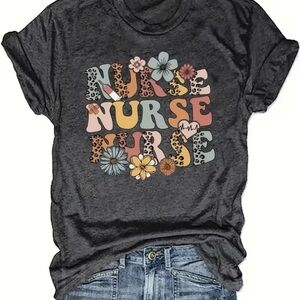 Floral Graphic Nurse Tee